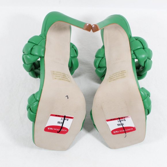 Steve Madden Kenley Braided Stiletto Slides - Green 7.5M - Picture 4 of 5